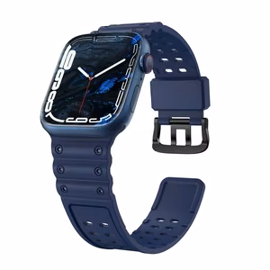 Triple Protection Hihna Apple Watch 38 / 40 / 41 mm ranneke - laivastonsininen