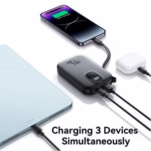 Ulkoinen akku Power Bank Joyroom JR-PBF18 22.5W Lightning-kaapelilla 10000mAh musta