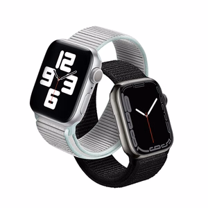 Crong Nylon Reflex Sport strap for Apple Watch 44 / 45 / 46 / 49 mm, black
