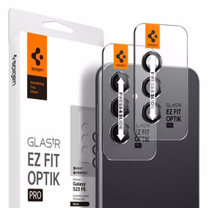 Spigen Glas.tR EZ Fit Optik kameran suoja Samsung Galaxy S23 FE:lle - musta 2 kpl