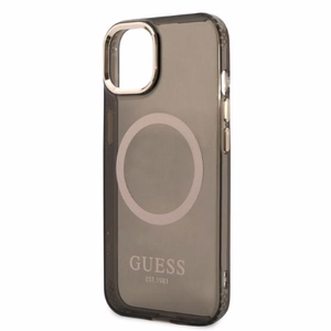 Guess Gold Outline läpinäkyvä MagSafe Suojakuori iPhone 13:lle - musta