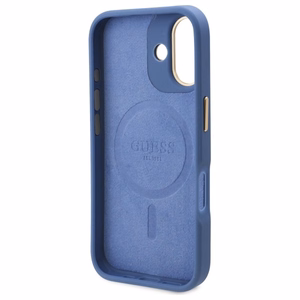 Guess 4G Logo Plate MagSafe iPhone 16 Suojakuori - Sininen