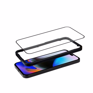 Crong Anti-Bacterial 3D Armor Glass 9H koko pinnalta kiinnittyvä karkaistu näytönsuojalasi iPhone 16 Pro -laitteelle, asennuskehyksellä