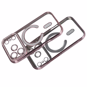 Bling MagSafe Suojakuori iPhone 17 Pro:lle vaaleanpunainen