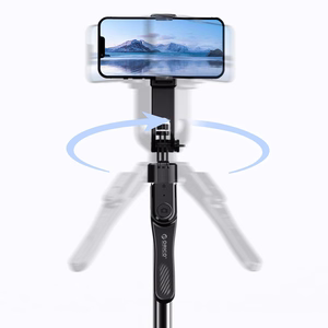 Selfiekeppi Orico SPN185 1/4 tuuman jalusta puhelinkameralle 360 asteen käännöllä Bluetooth 5.2 - musta