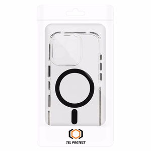 Tel Protect Strap Clear Case for Iphone 15 black