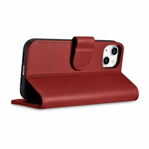 iCarer Lompakko Kotelo 2in1 Cover iPhone 14 Plus Anti-RFID Nahka Flip Cover Punainen (WMI14220727-RD)