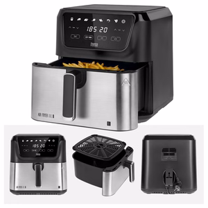 TEESA DIGITAL AIR FRYER XXL -kiertoilmakypsennin, 8 l, 1700 W, suuri kulho, ohjelmat, lämpimänäpito