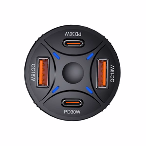 Wozinsky WLS-04 60W autolaturi, 2xUSB-C ja 2xUSB-A, musta