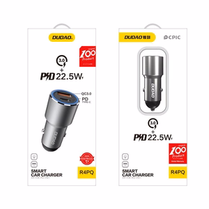 Dudao USB / USB-C autolaturi Power Delivery Quick Charge 22,5 W harmaa (R4PQ)