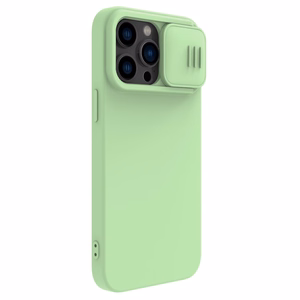 Nillkin CamShield Silky Silicone Suojakuori Apple iPhone 15 - Vaaleanvihreä
