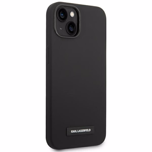 Karl Lagerfeld KLHMP14MSLMP1K iPhone 14 Plus 6.7 kovakuori musta / musta Silicone Plaque Magsafe