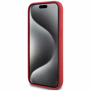 Karl Lagerfeld Silicone Karl&Choupette Heads Ring MagSafe iPhone 15 Case - Red