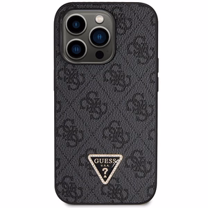 Guess GUHCP14LP4TDSCPK case for iPhone 14 Pro - black Crossbody 4G Metal Logo