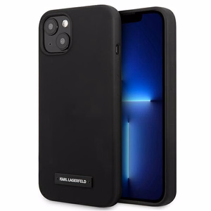 Karl Lagerfeld Silikoni Plaque Case iPhone 13 mini - musta