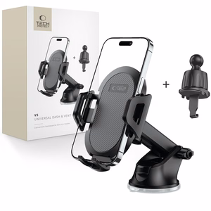 Tech-Protect V5 auton puhelinteline kojelautaan/ilmanvaihtoaukkoon - musta