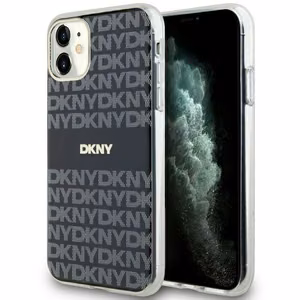 DKNY IML Mono ja Raita MagSafe Suojakuori iPhone 11 / Xr:lle - musta