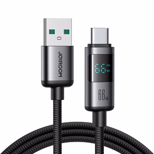 Joyroom S-A16 Pro Prism Series 66W USB-A - USB-C Kaapeli näytöllä 1.2m - Musta