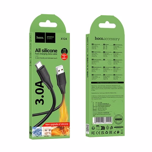 Hoco silikoninen USB-A - USB-C -kaapeli 3A 1 m X124 - musta