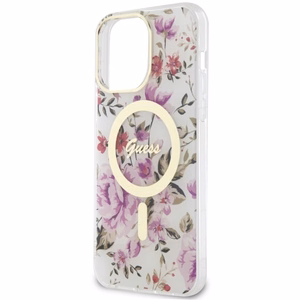Guess GUHMP14XHCFWST iPhone 14 Pro Max 6.7 läpinäkyvä suojakuori Flower MagSafe