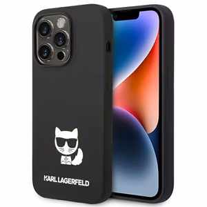 Karl Lagerfeld KLHCP14XSLCTBK iPhone 14 Pro Max 6.7 kovakuori musta / musta Silicone Choupette Body