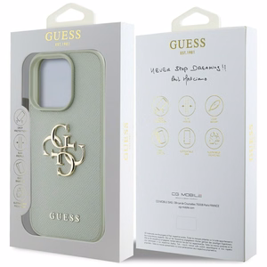Guess Hardcase PU Grained Big 4G and Classic Logo Suojakuori iPhone 16 Pro 6,3":lle - vihreä