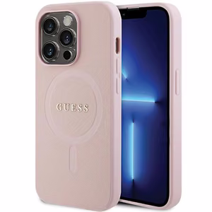Guess GUHMP14LPSAHMCP kotelo iPhone 14 Pro - vaaleanpunainen Saffiano MagSafe