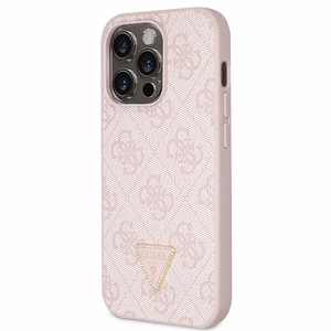 Guess GUHCP14LP4TDSCPP Suojakuori iPhone 14 Pro:lle - vaaleanpunainen Crossbody 4G Metal Logo