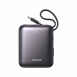 Joyroom JR-PBF27 10000mAh 22.5W tehopankki sisäänrakennetuilla USB-C- ja Lightning-kaapeleilla - musta