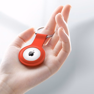 Crong Silicone case for Apple AirTag 1 / 2, with key ring, red