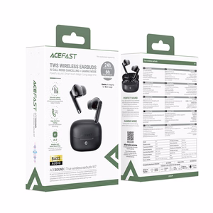 Acefast W7 TWS -langattomat in-ear-kuulokkeet ENC:llä, mustat