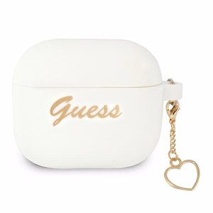 Guess GUA3LSCHSH AirPods 3:n suojus valkoinen/valkoinen Silikoni Charm Heart Collection -mallisto