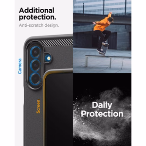Spigen Rugged Armor -suojakuori mallille Samsung Galaxy A27 5G – mattamusta