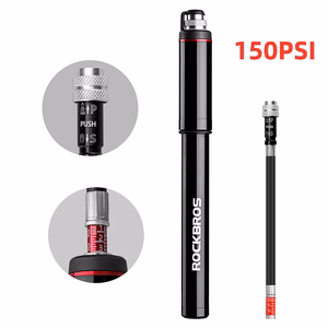 Rockbros SMART-B 150 PSI minipyöräpumppu Presta- ja Schrader-venttiileille – väri: musta
