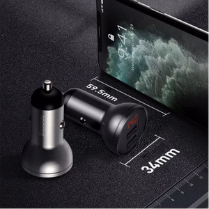 Autolaturi Baseus Digital Display 24W 2xUSB-A musta CCBX-0G
