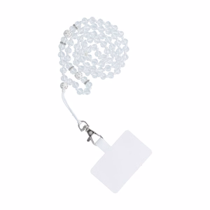 CRYSTAL DIAMOND Puhelimen nauha / narun pituus 74 cm (37 cm silmukassa) / kaulaan - valkoinen