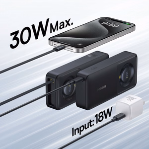 Powerbank Baseus OS Free2Pull 10000mAh 30W +kaapeli (musta)
