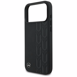 Mercedes Nahkainen Laurel Leaves MagSafe Suojakuori iPhone 17 Pro Max:lle - musta