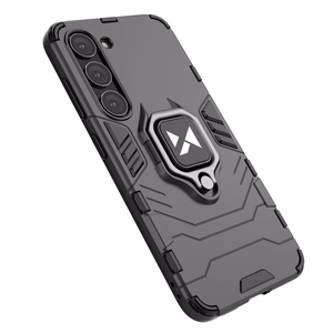 Wozinsky Ring Armor suojakuori Samsung Galaxy S23+:lle panssaroitu kuori magneettinen pidike rengas musta