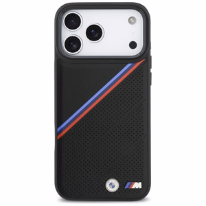 BMW M Tricolor Metal Logo MagSafe Suojakuori iPhone 17 Pro Max:lle - Musta