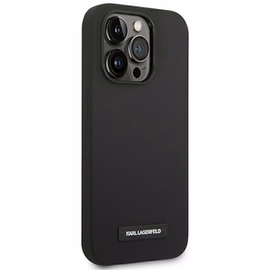 Karl Lagerfeld KLHMP14LSLMP1K iPhone 14 Pro 6,1" kovakotelo musta / musta Silicone Plaque Magsafe