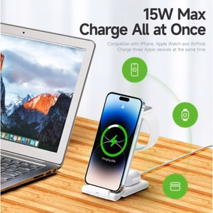 Wireless Charger Dux Ducis "W10-A 3in1" White 15W (for iPhone / Apple Watch / Airpods)