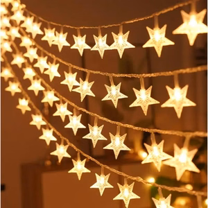 LED-valoketju 10M (80 LED-lamppua) USB tähdet, lämmin valkoinen