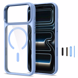 Tech-Protect Magmat MagSafe CC suojakuori mallille iPhone 17 Pro Max / 18 Pro Max – läpinäkyvä vaaleansininen