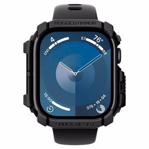 Spigen Rugged Armor Suojakuori Apple Watch 10:lle (42mm) - Musta
