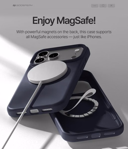Mercury Pure Magsafe Silicon Case suojakuori Apple iPhone 17 Pro Max:lle tummansininen
