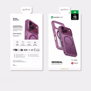 AmazingThing Minimal Mag Drop Proof 3 Lens -suojakuori laitteelle iPhone 18 Pro Max, hihnakiinnikkeellä, MagSafe-yhteensopiva – violetti