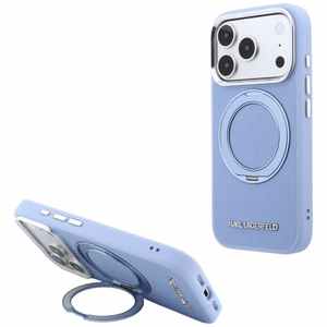 Vaaleansininen KARL LAGERFELD -suojakuori IPHONE 18 Pro/17 Pro (Saffiano Classic Logo) -puhelimelle, MagSafe-yhteensopiva