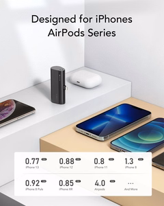 Ulkoinen akku Veger PlugOn (W0556P) PD QC3.0 3A 20W 5000 mAh sisäänrakennetulla Lightning-liittimellä musta
