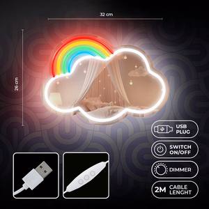 Neon MIRROR LED CLOUD moniväri FMNE05 Forever Light